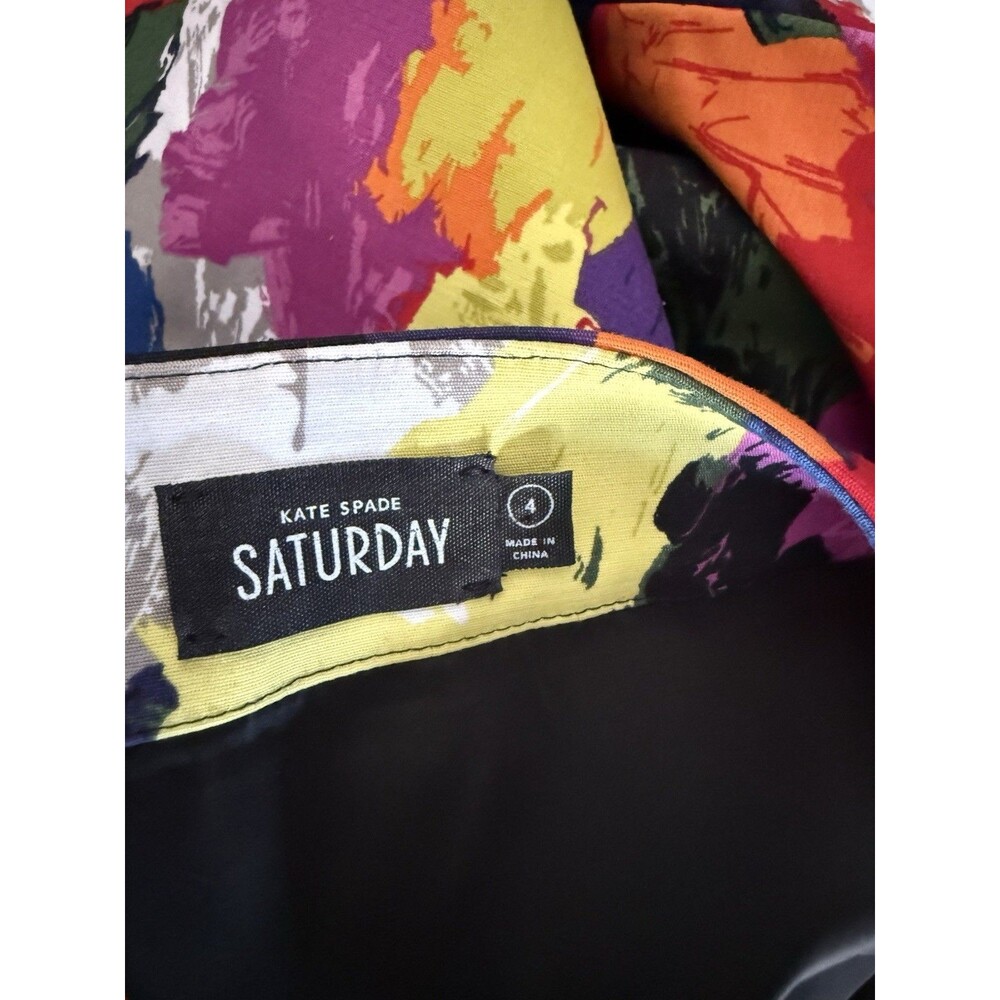 Kate Spade Saturday Mini Skirt 4 Womens Colorful Pockets Zipped Artsy Multicolor - Picture 6 of 8